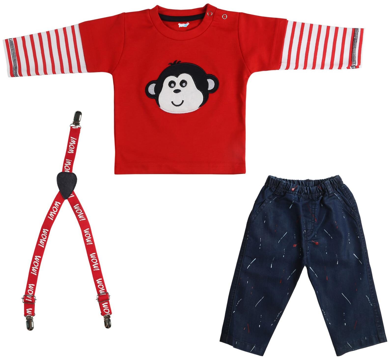 

TOONYPORT Baby boy Top bottom set - Red
