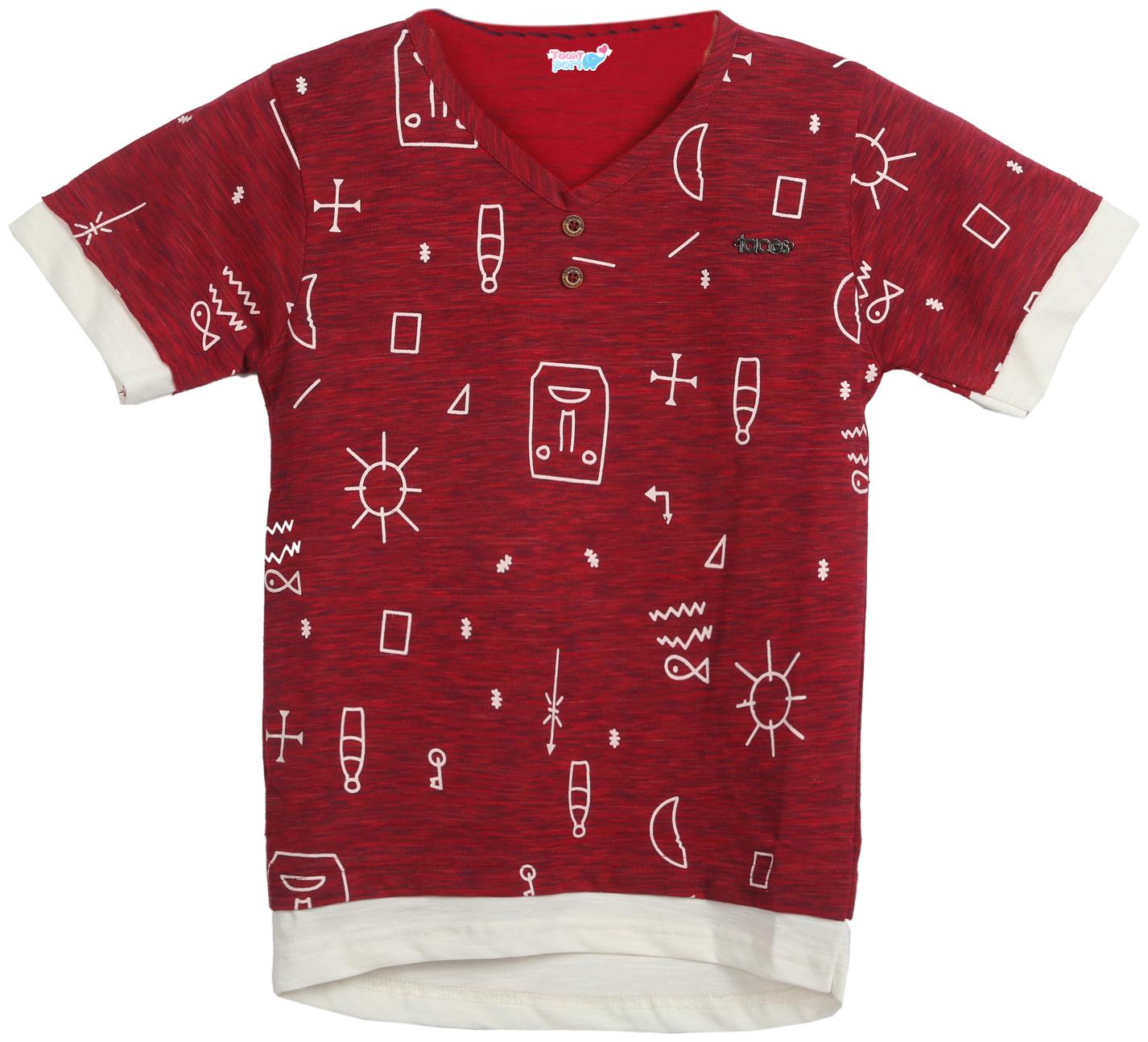 

TOONYPORT Cotton blend Printed T shirt for Baby Boy - Maroon