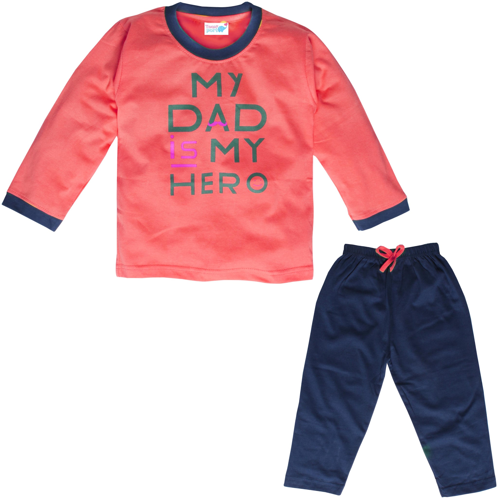 

TOONYPORT Baby boy Top bottom set - Red Blue