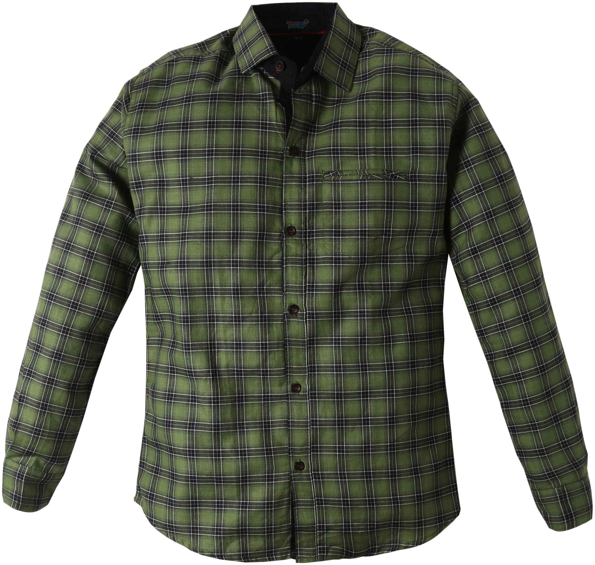 

TOONYPORT Boy Cotton blend Checked Shirt Green