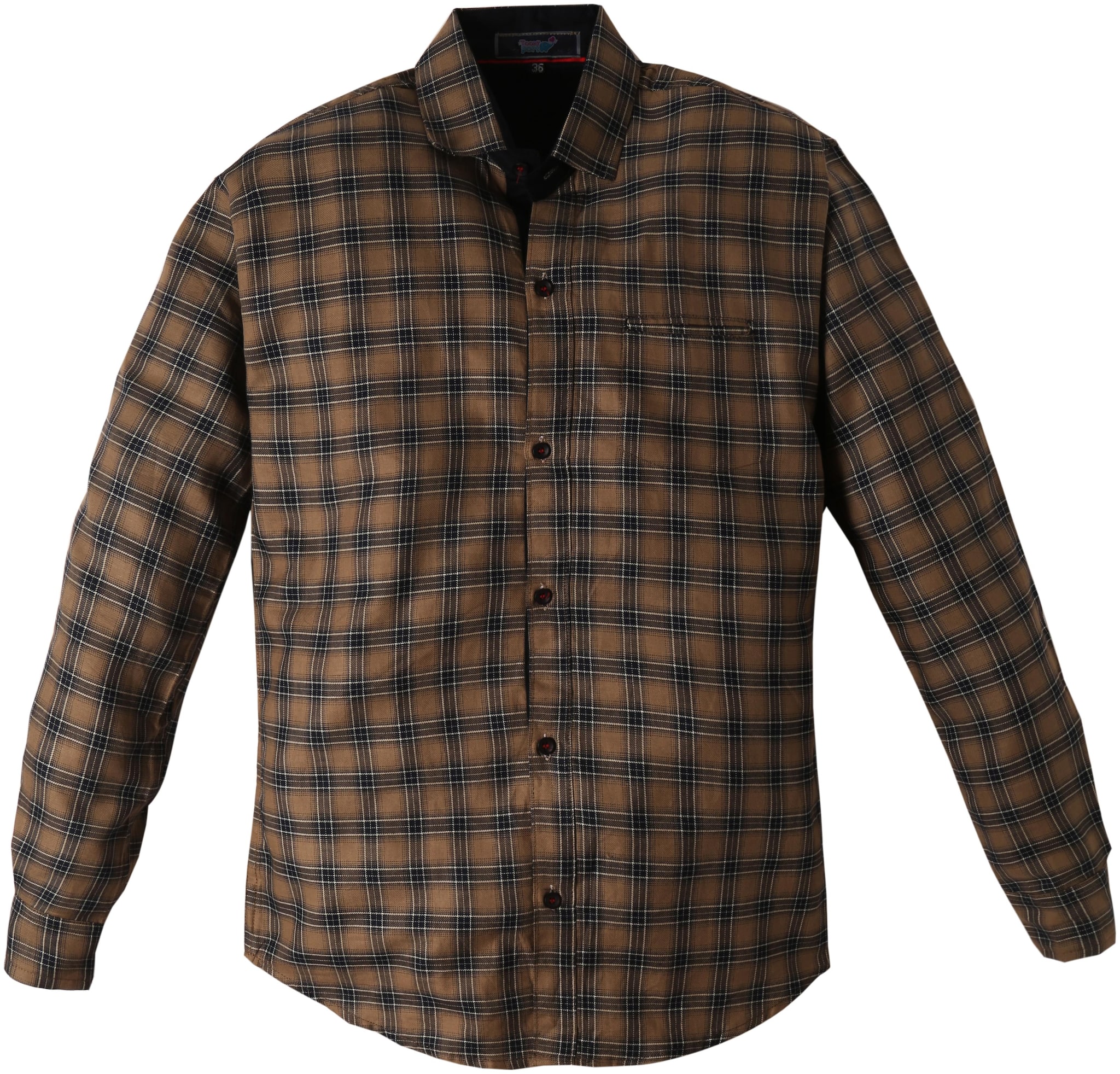 

TOONYPORT Boy Cotton blend Checked Shirt Brown