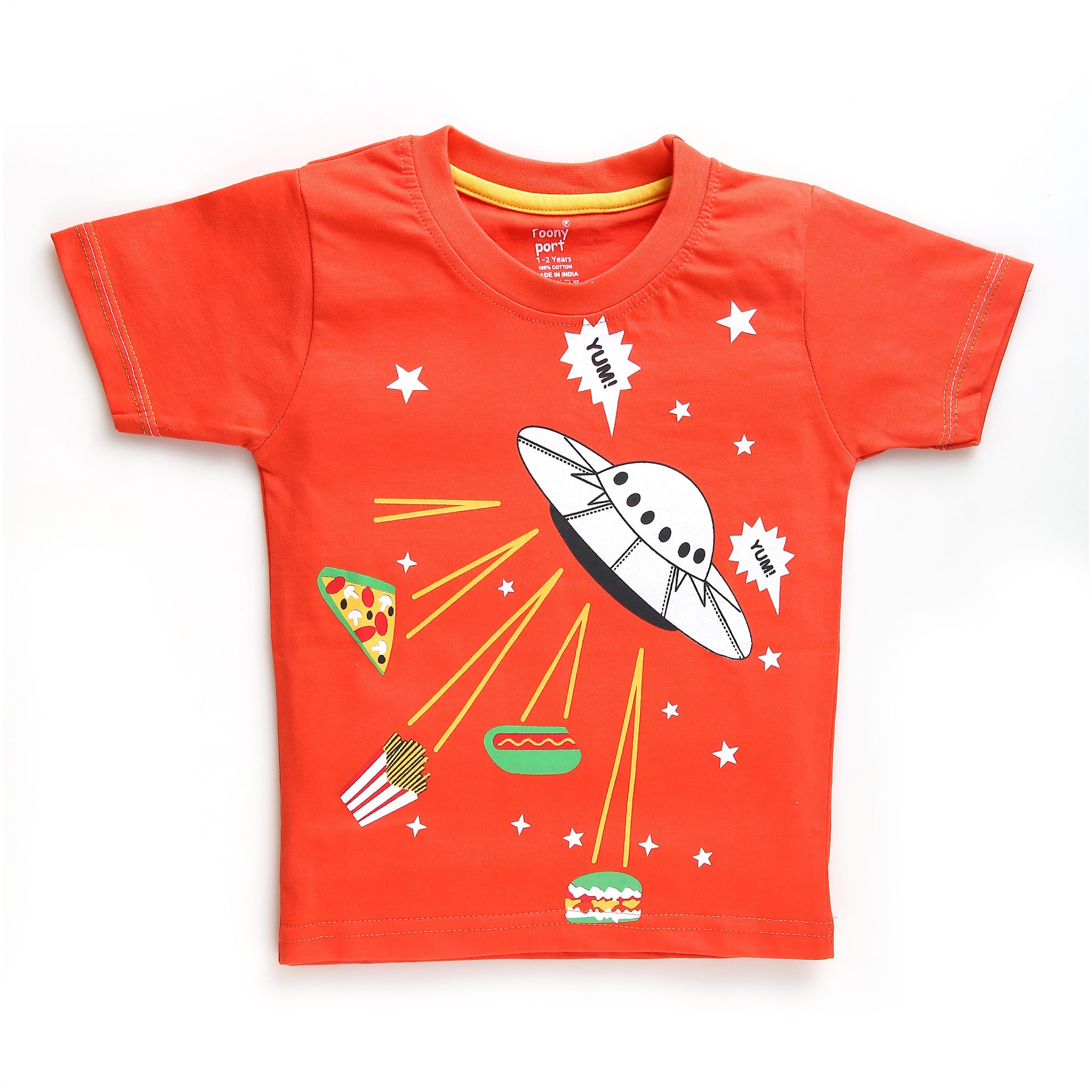 

TOONYPORT Boy Cotton blend Printed T-shirt - Orange