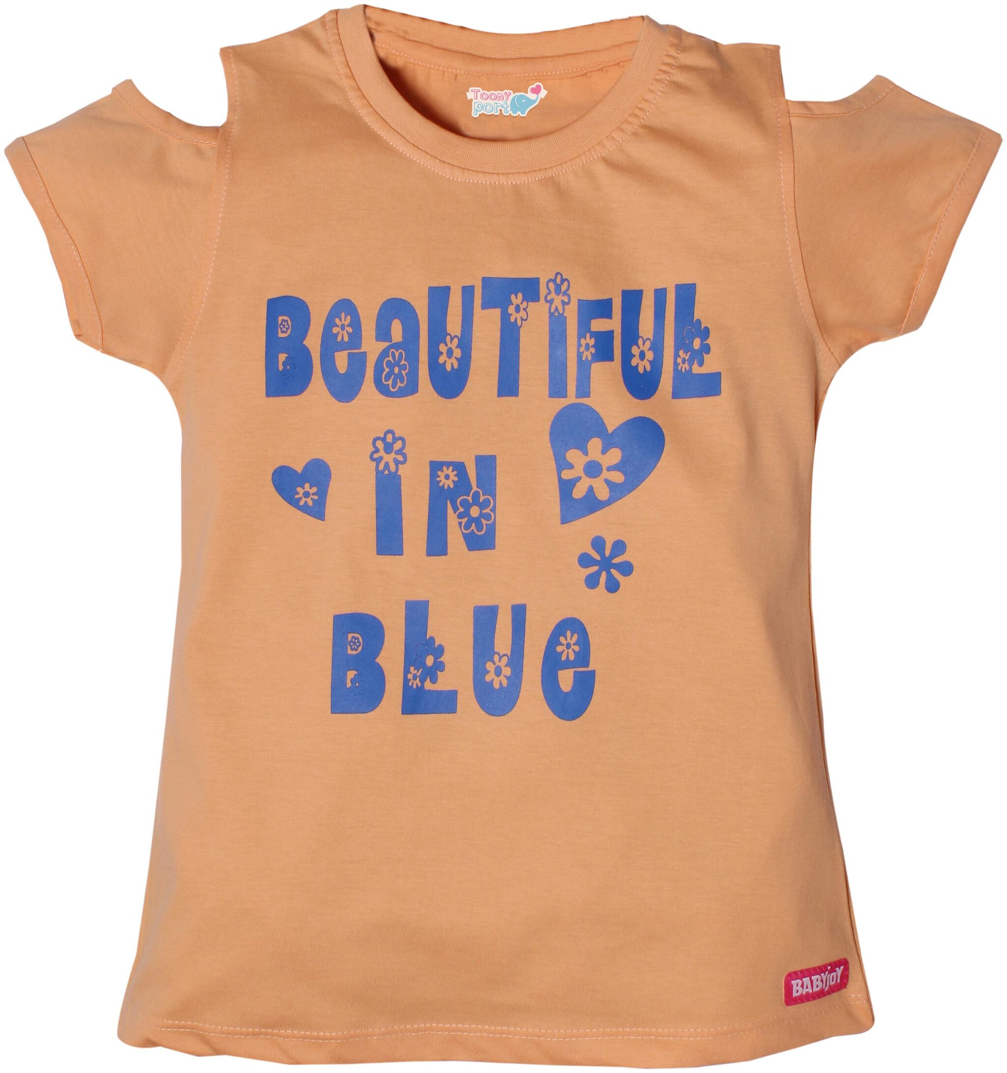 

TOONYPORT Girl Cotton blend Printed Top - Orange
