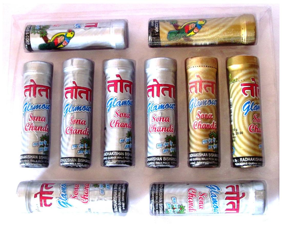 

Tota Holi Glamour Silver And Golden Color 10g 10 pcs