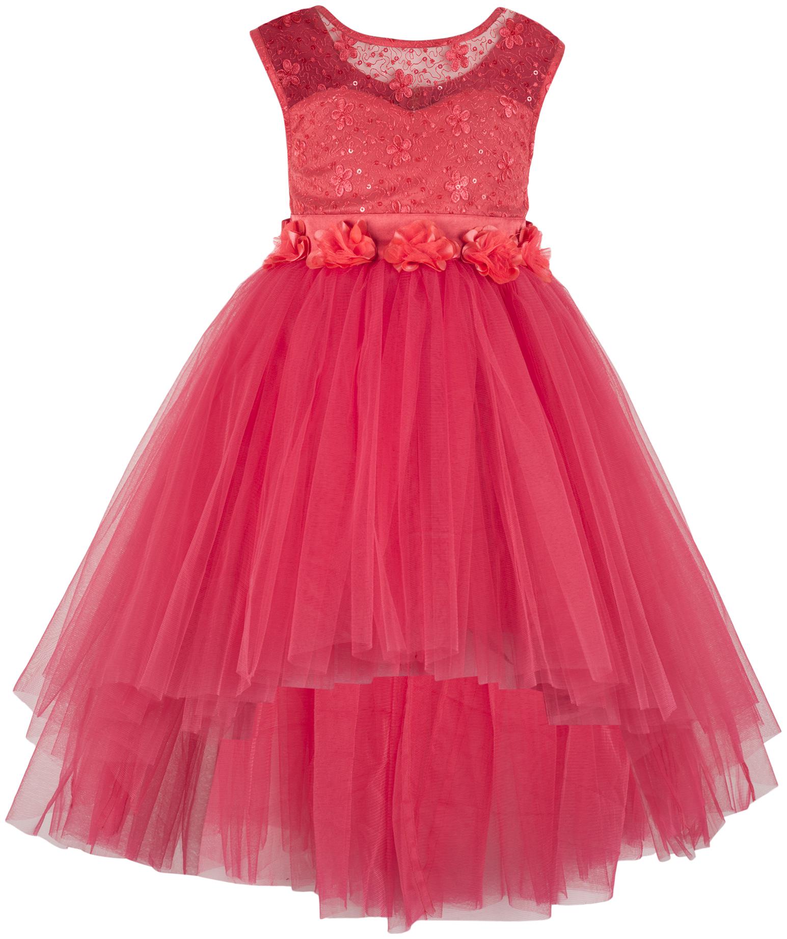 

Toy Balloon Red Net Sleeveless Knee Length Princess Frock ( Pack of 1 )