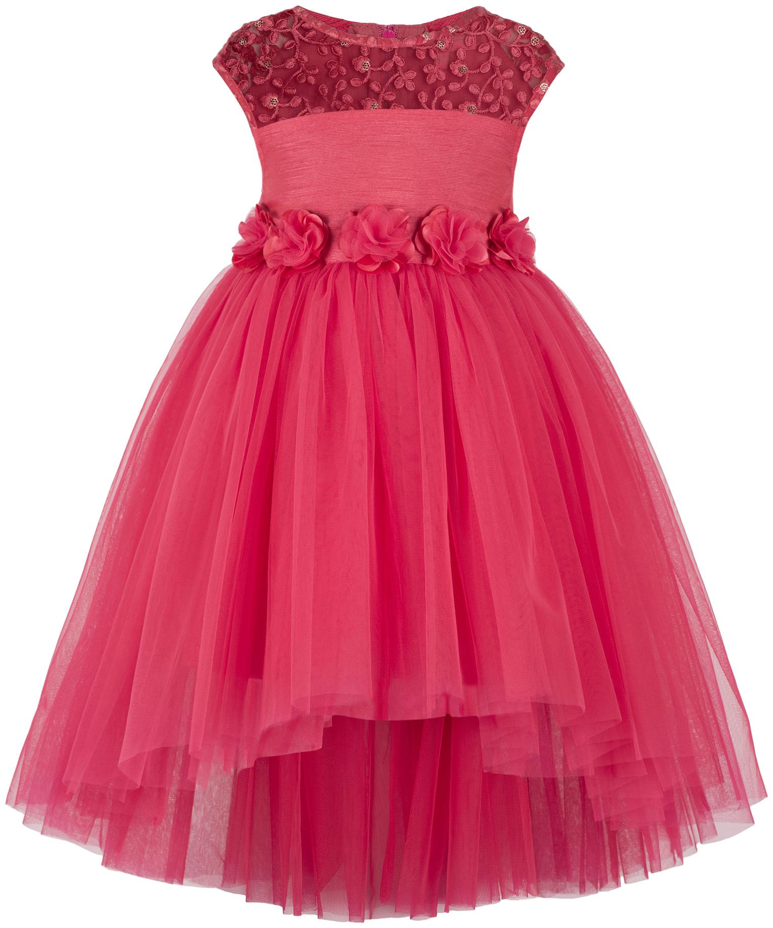

Toy Balloon Red Net Sleeveless Knee Length Princess Frock ( Pack of 1 )