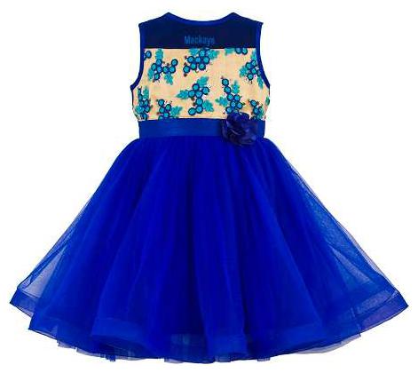 

Toy Balloon Kids Blue Net Sleeveless Knee Length Princess Frock ( Pack of 1 )