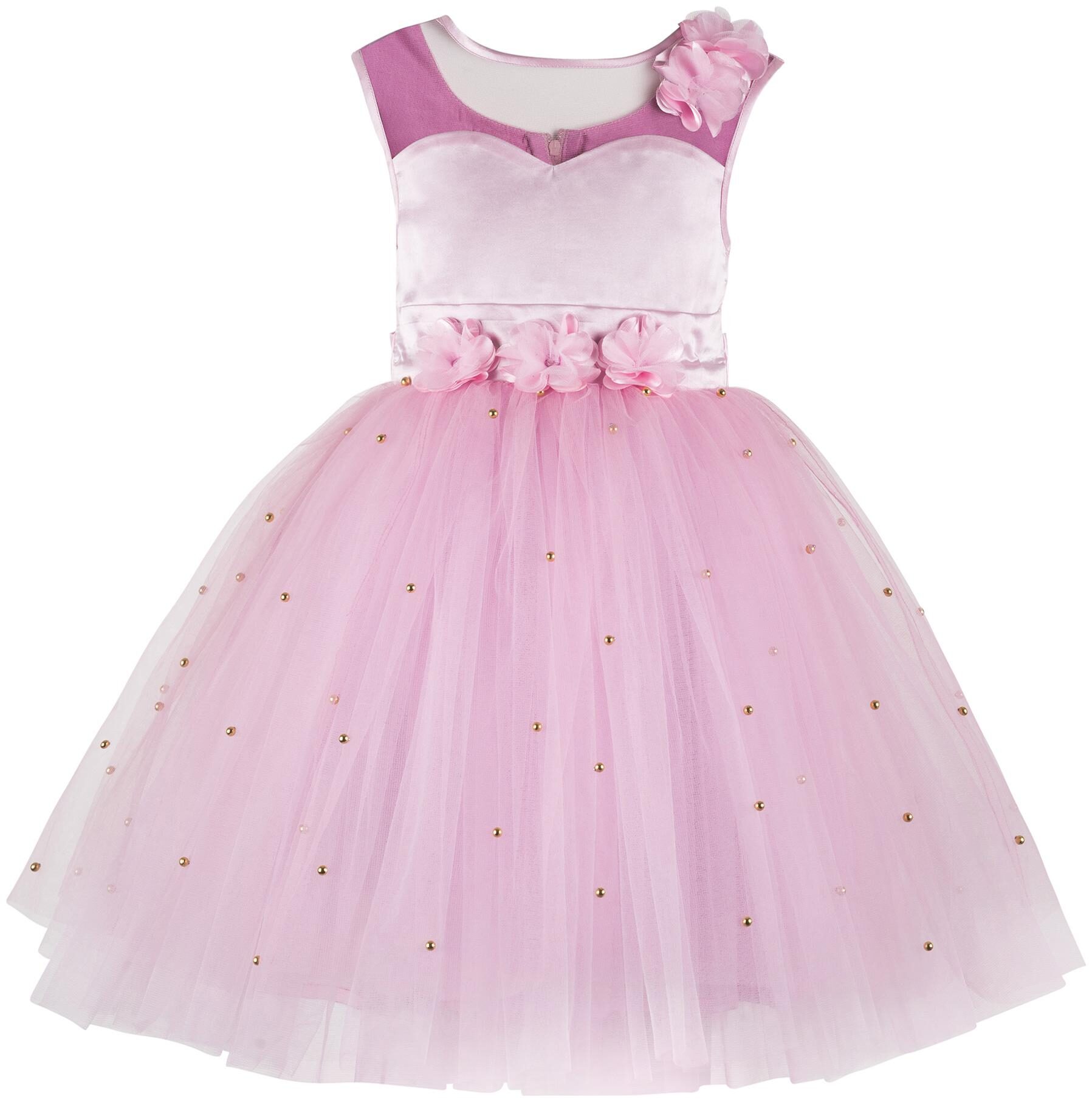 

Toy Balloon Pink Net Sleeveless Knee Length Princess Frock ( Pack of 1 )