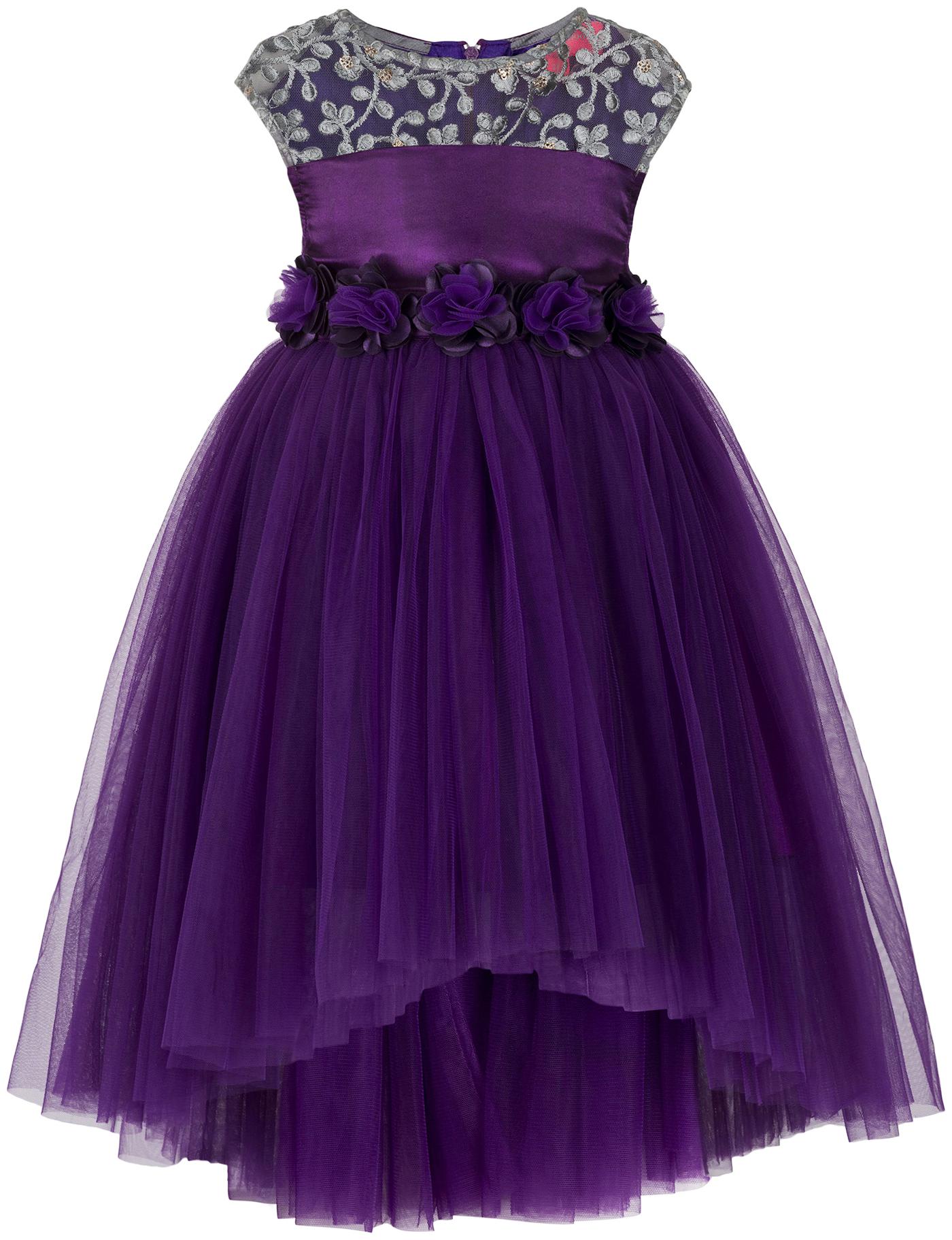 

Toy Balloon Purple Net Sleeveless Knee Length Princess Frock ( Pack of 1 )