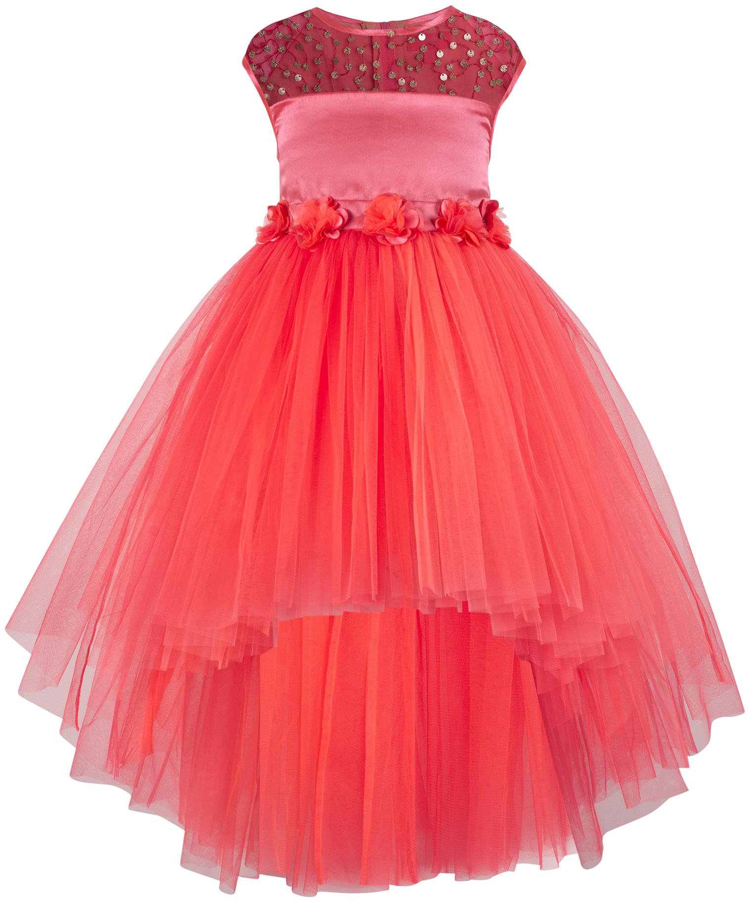 

Toy Balloon Orange Net Sleeveless Knee Length Princess Frock ( Pack of 1 )