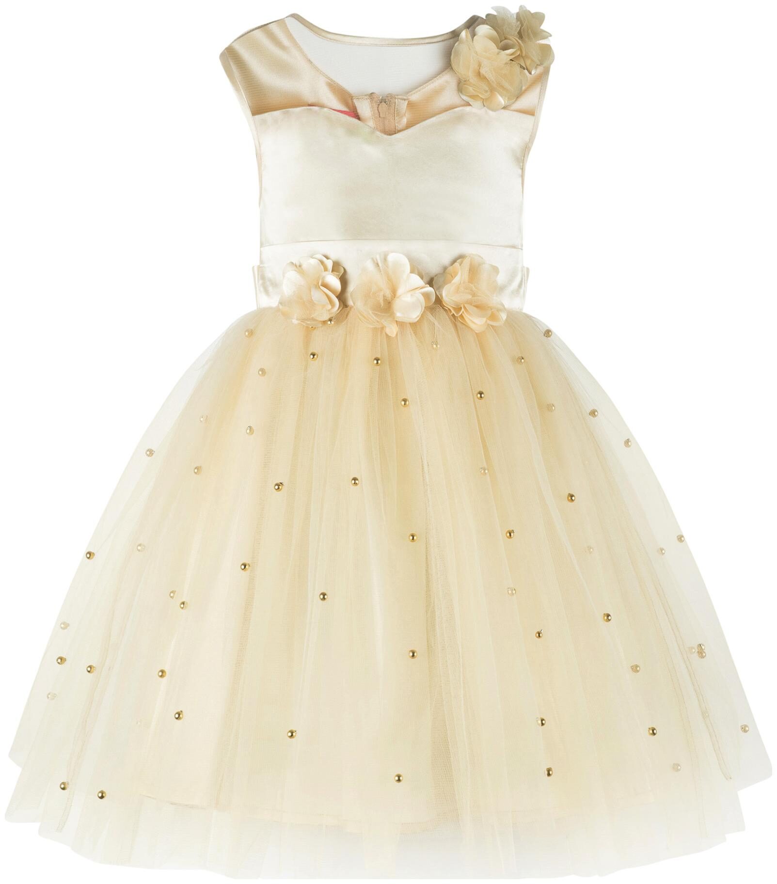 

Toy Balloon Beige Polyester Sleeveless Knee Length Princess Frock ( Pack of 1 )