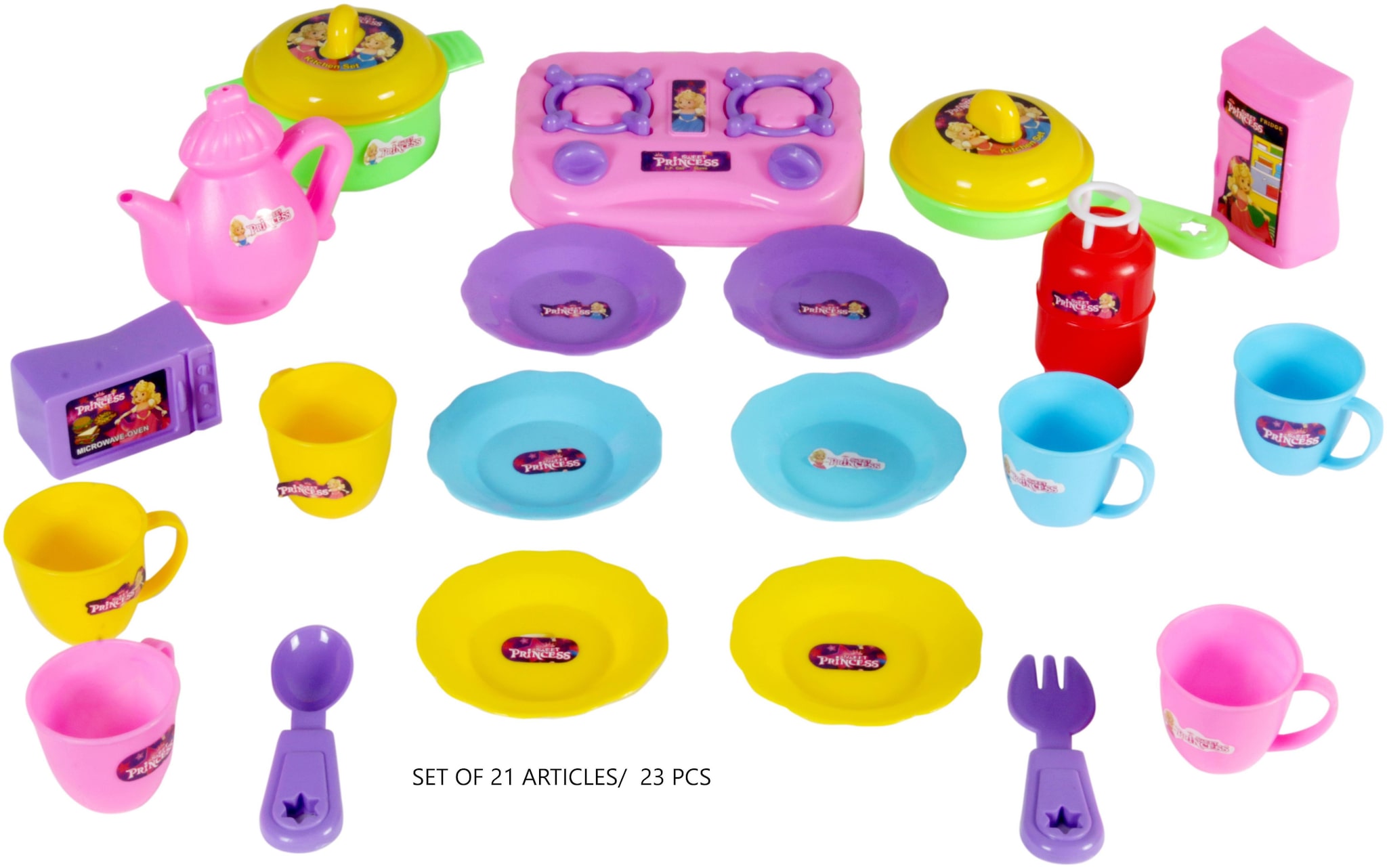 

TOYSONS Kitchen Set Sweet Princess No 1 with 22 Pcs Colorful Kitchenwear
