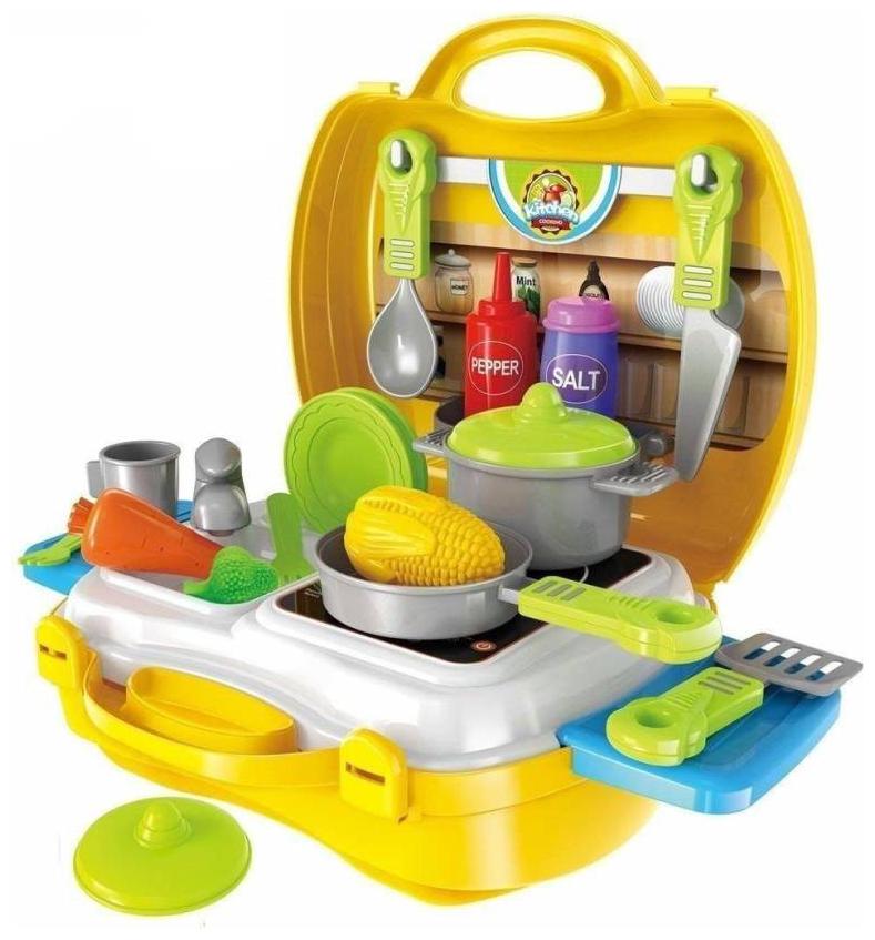 

Toyvala Premium Quality Suitcase Carry Case Kids Real Action Portable Kitchen Play Set