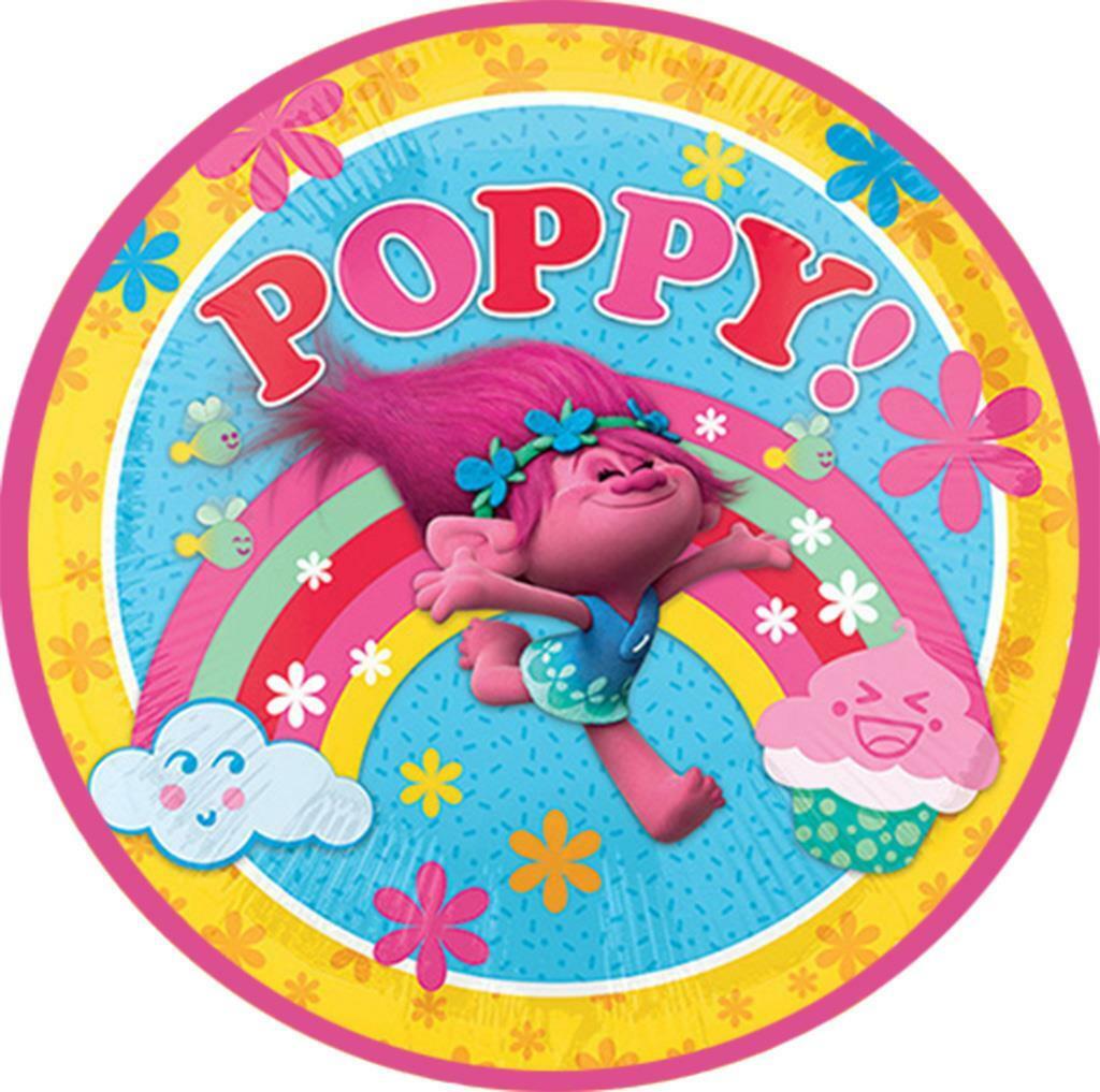 

Trolls Round Lunch Dinner Paper Plates Birthday Party Supplies 8 Per Package