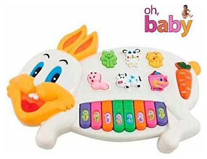 

Turban Toys White Musical Rabbit Piano Keyboard With Different Music 614