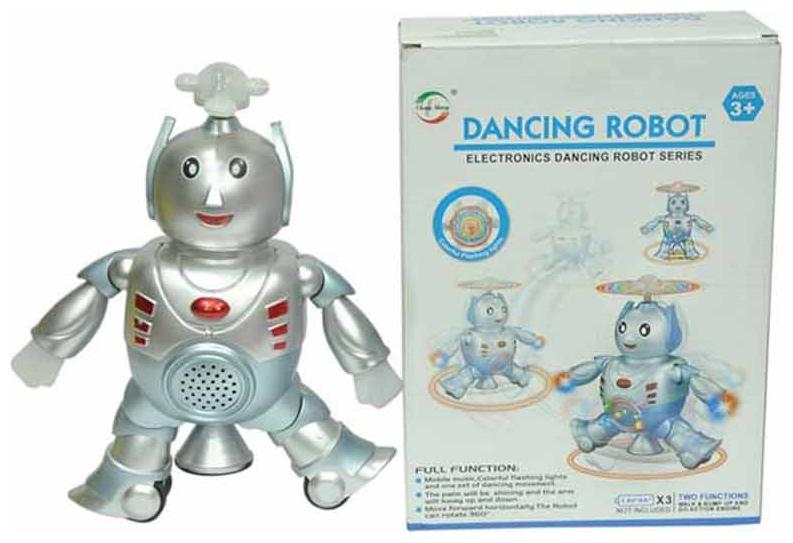 

Turban Toys Sliver Battery Operated Musical Dancing Robot