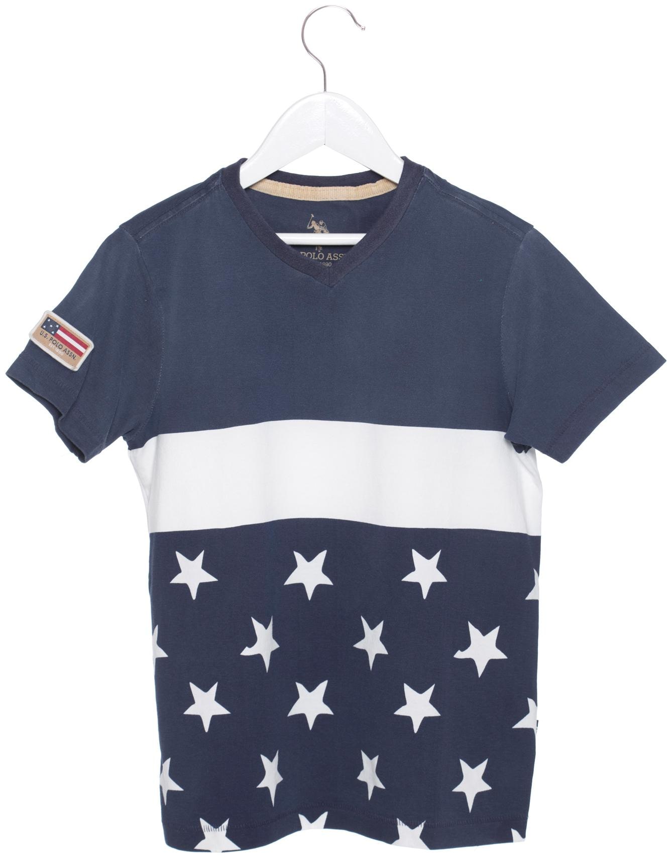 

U S Polo Assn Boy Cotton Printed T-shirt - Blue