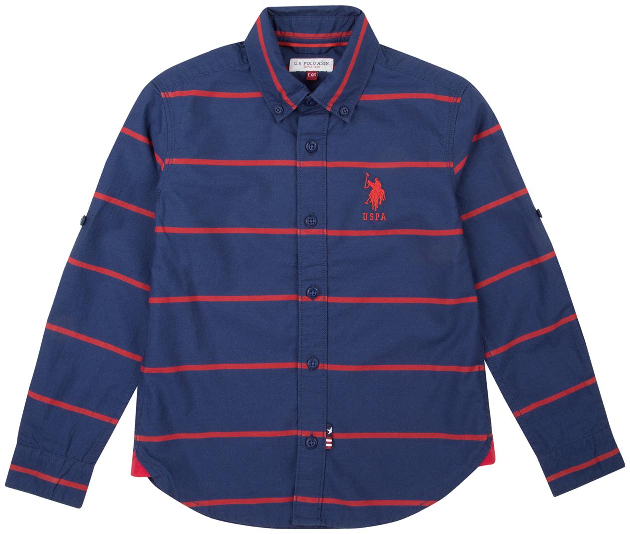 

U S Polo Assn Boy Cotton Striped Shirt Blue
