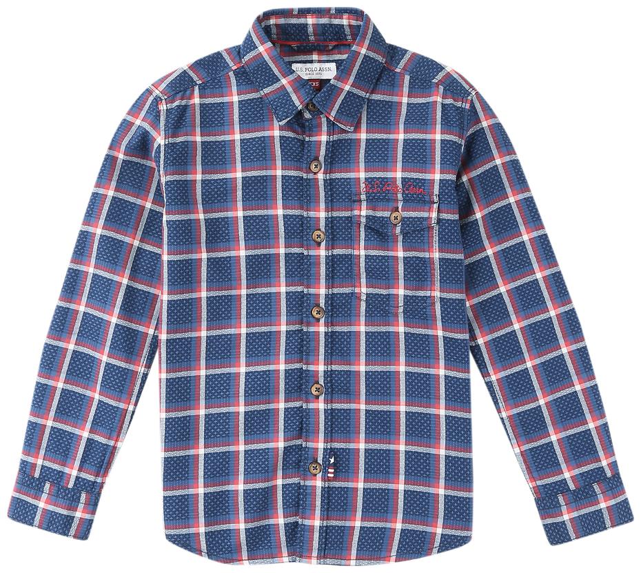 

U S Polo Assn Boy Cotton Solid Shirt Blue