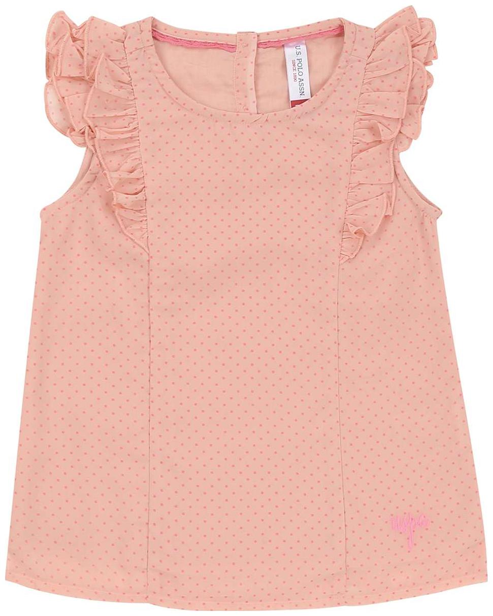 

U S Polo Assn Girl Georgette Printed Top - Pink