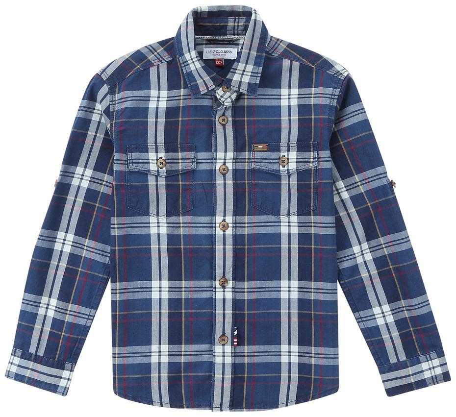

U S Polo Assn Boy Cotton Solid Shirt Blue