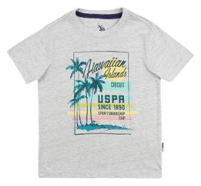 

U S Polo Assn Boy Cotton Solid T-shirt - Grey