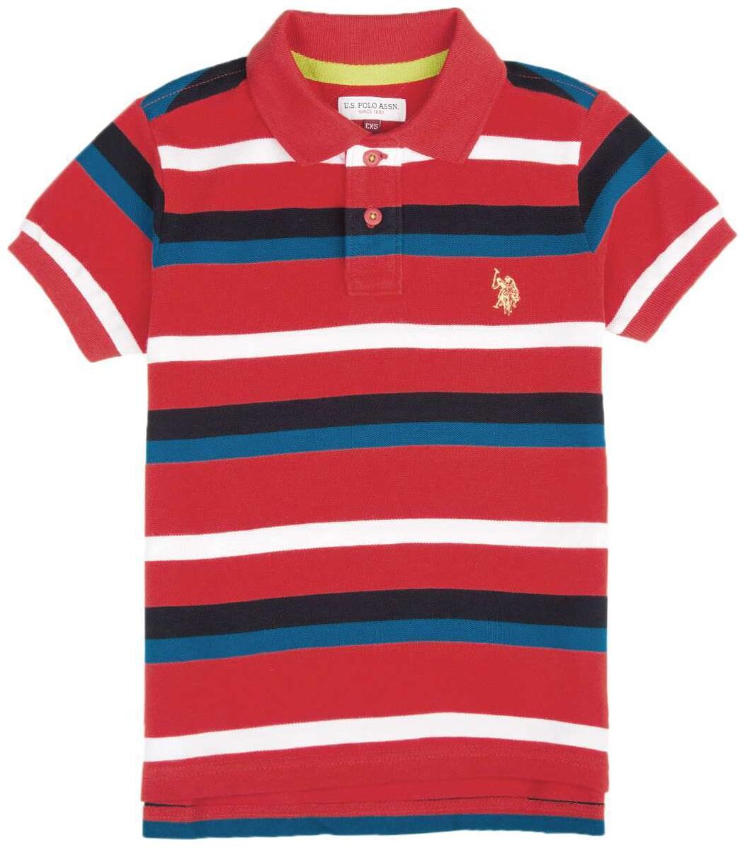 

U S Polo Assn Boy Cotton Striped T-shirt - Red