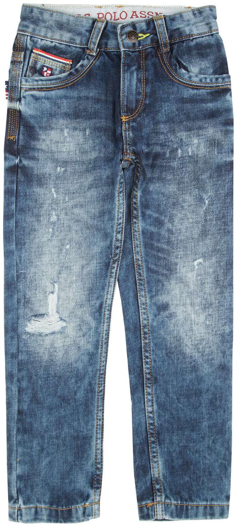 

U S Polo Assn Blue Cotton Boys Regular Fit Distressed Jeans