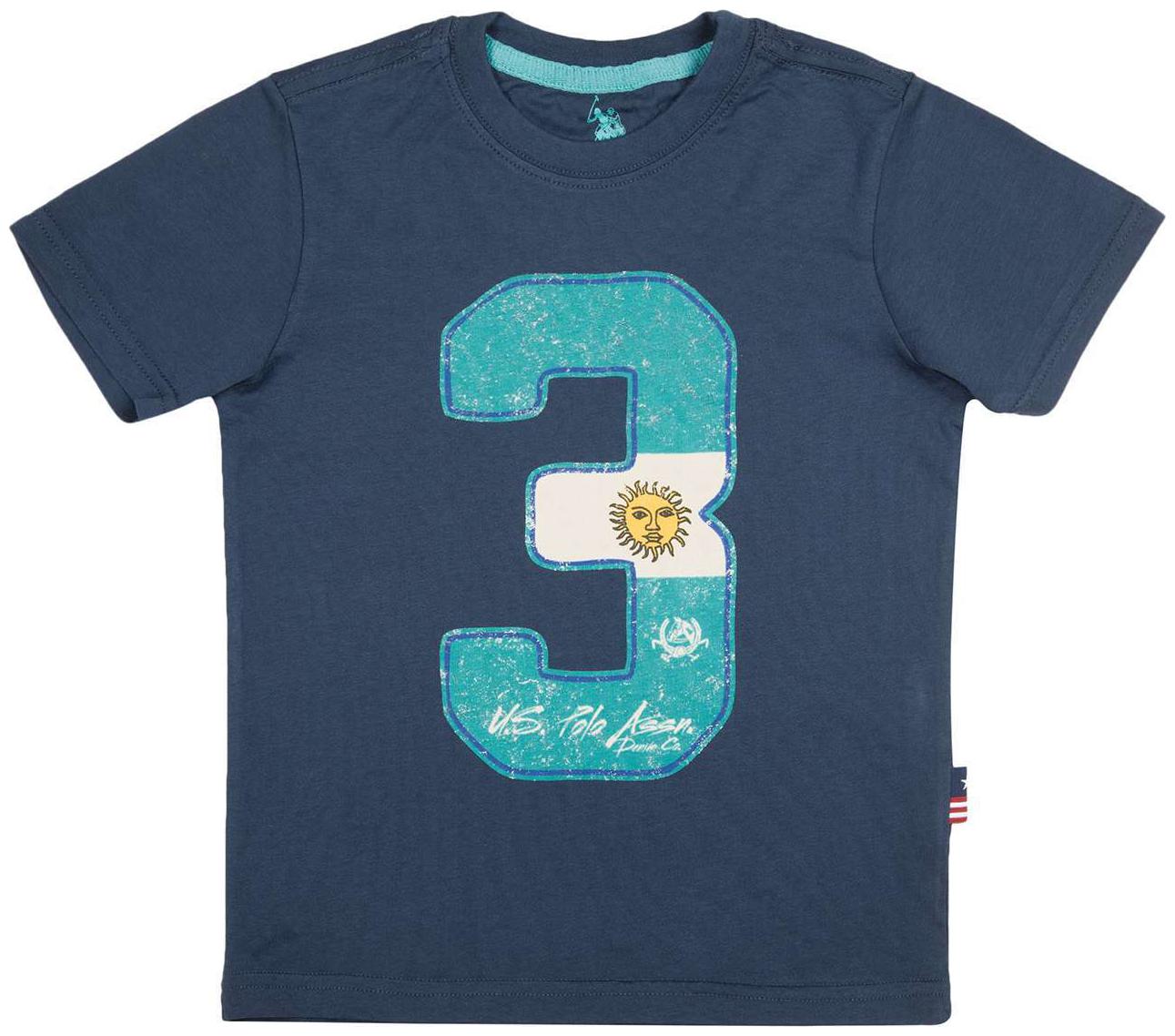 

U S Polo Assn Boy Cotton Printed T-shirt - Blue