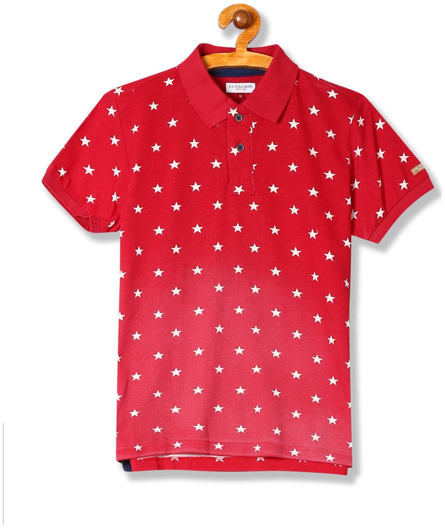 

U S Polo Assn Boy Cotton Printed T-shirt - Red