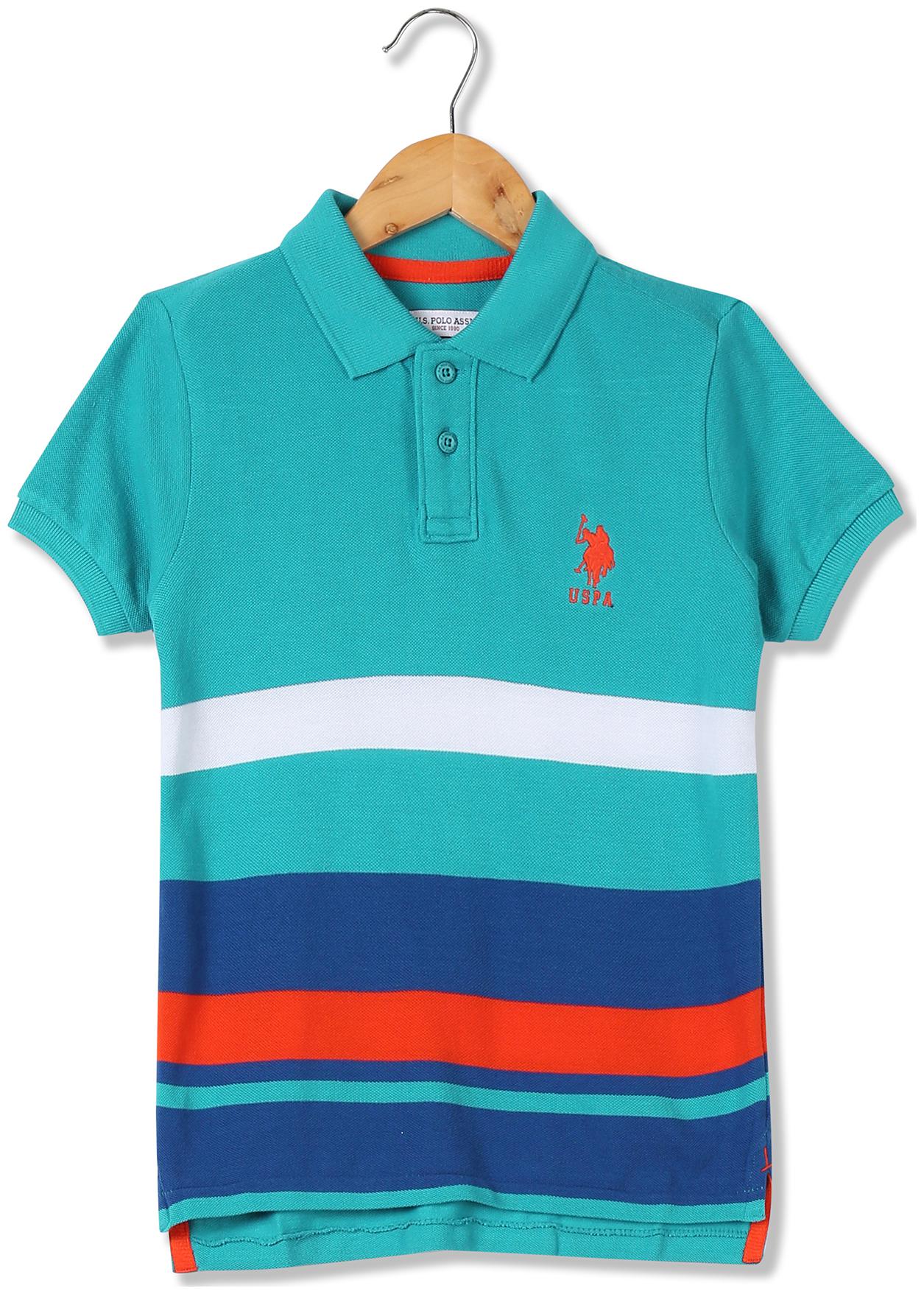 

U S Polo Assn Boy Cotton Striped T-shirt - Blue