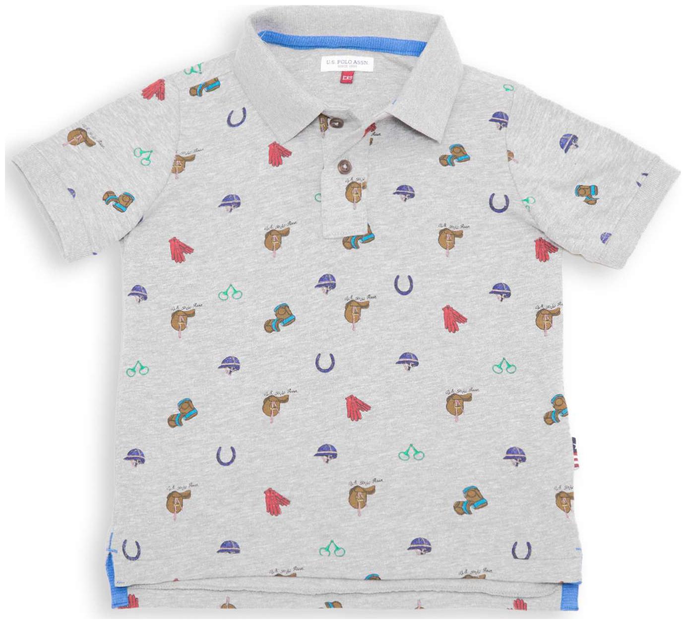 

U S Polo Assn Boy Cotton Printed T-shirt - Grey