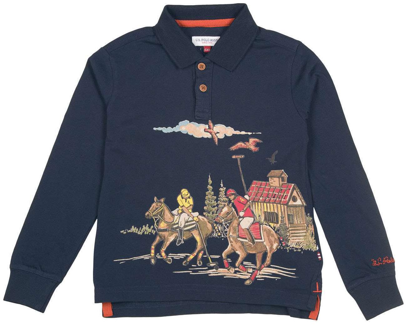 

U S Polo Assn Boy Cotton Printed T-shirt - Blue