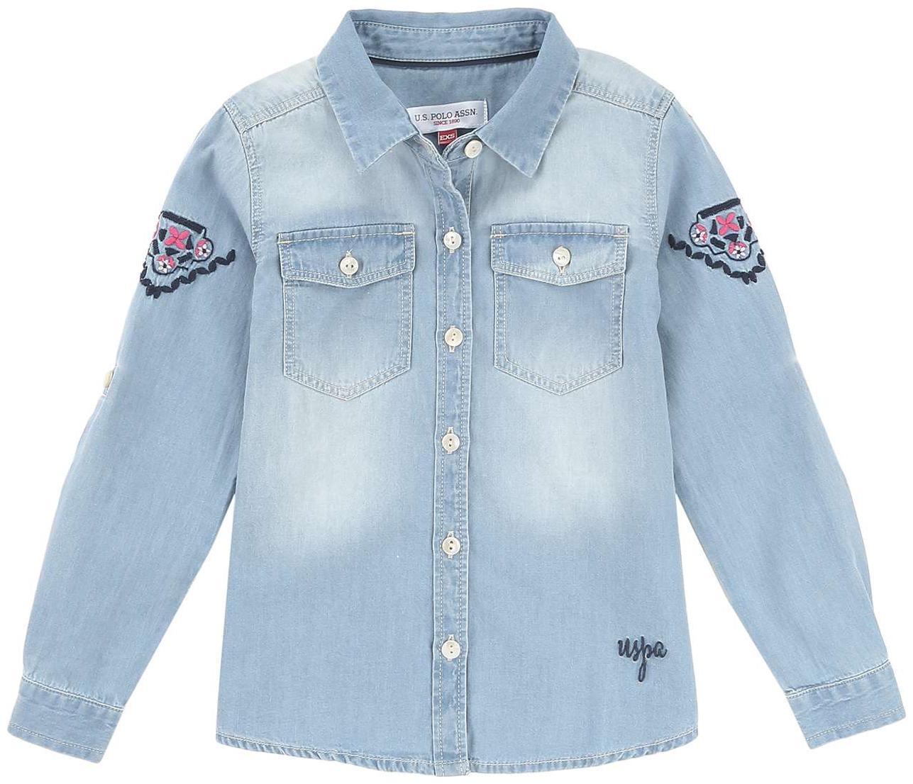 

U S Polo Assn Girl Cotton Embellished Shirt - Blue