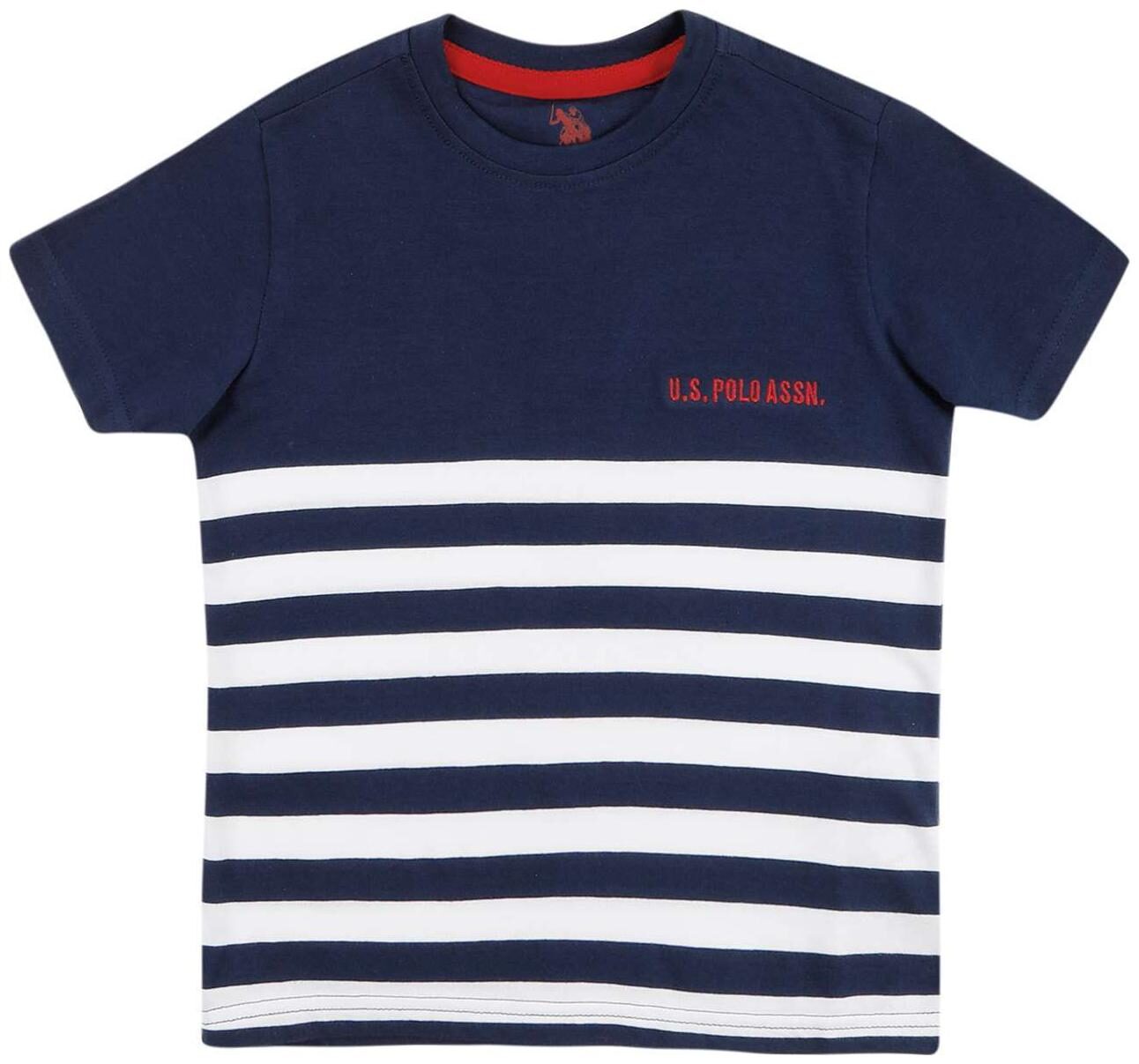 

U S Polo Assn Boy Cotton Striped T-shirt - Blue