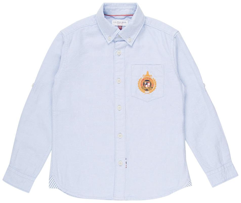 

U S Polo Assn Boy Cotton Solid Shirt Blue