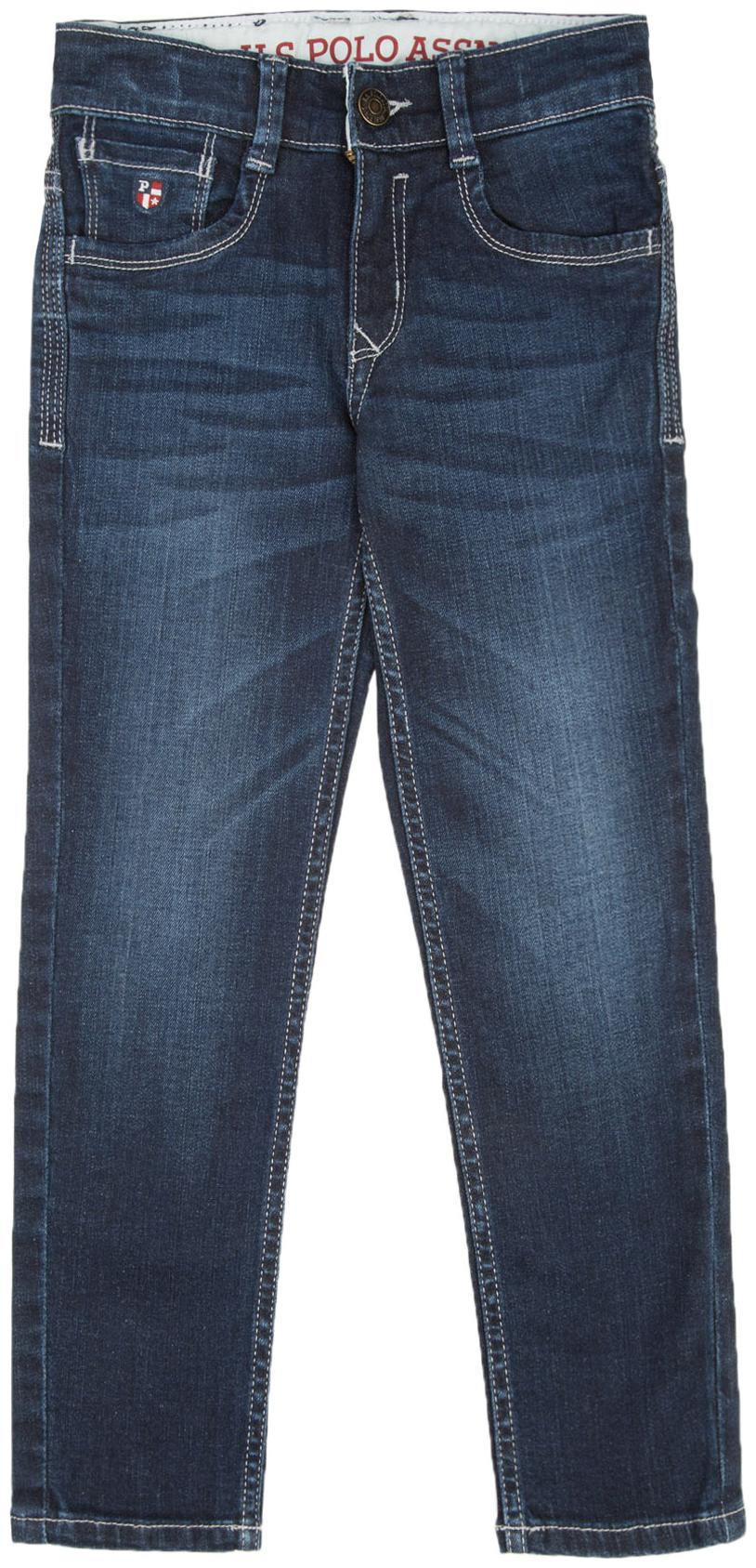 

U S Polo Assn Blue Cotton Boys Slim Fit Whiskered Jeans