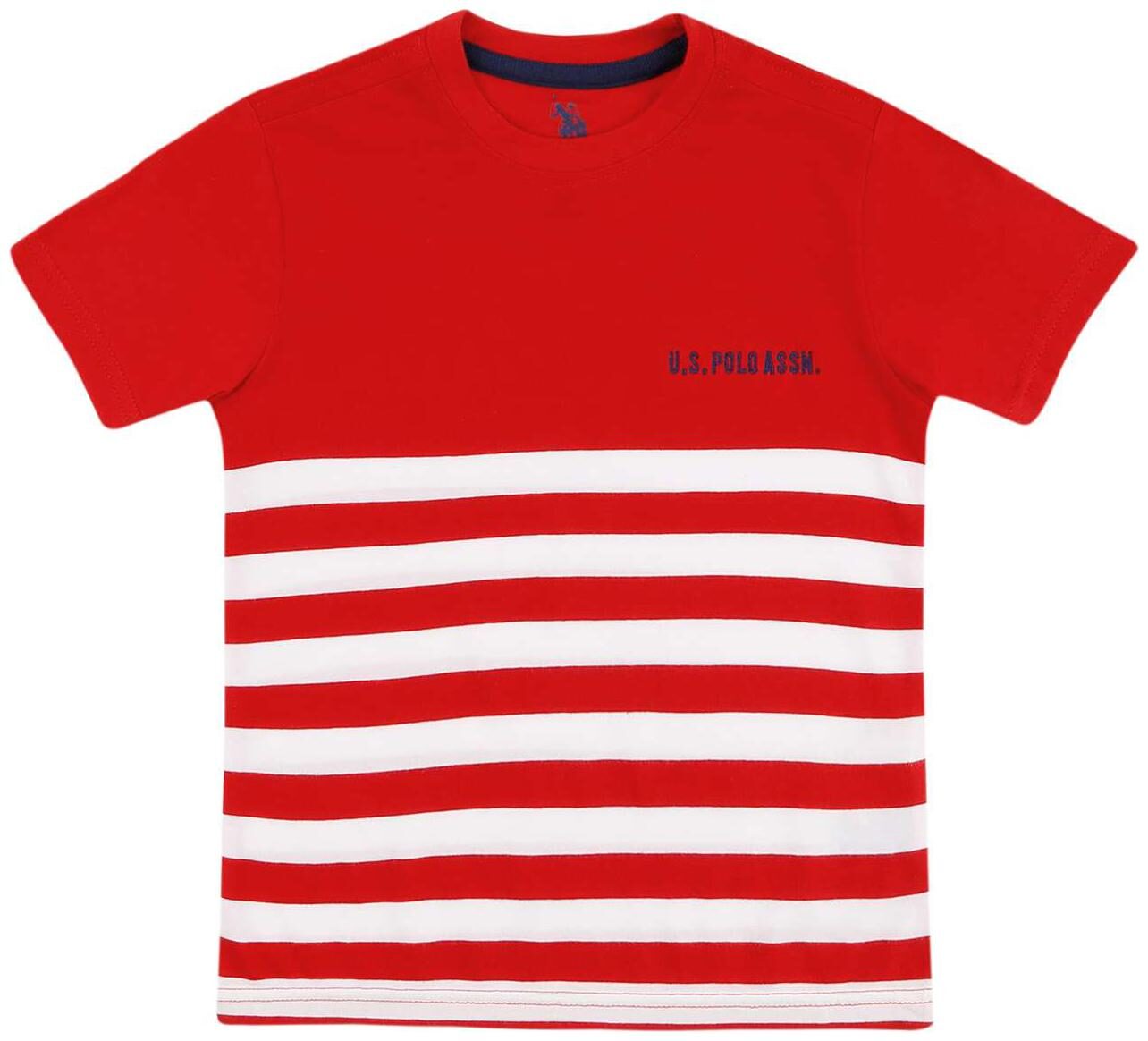 

U S Polo Assn Boy Cotton Striped T-shirt - Red