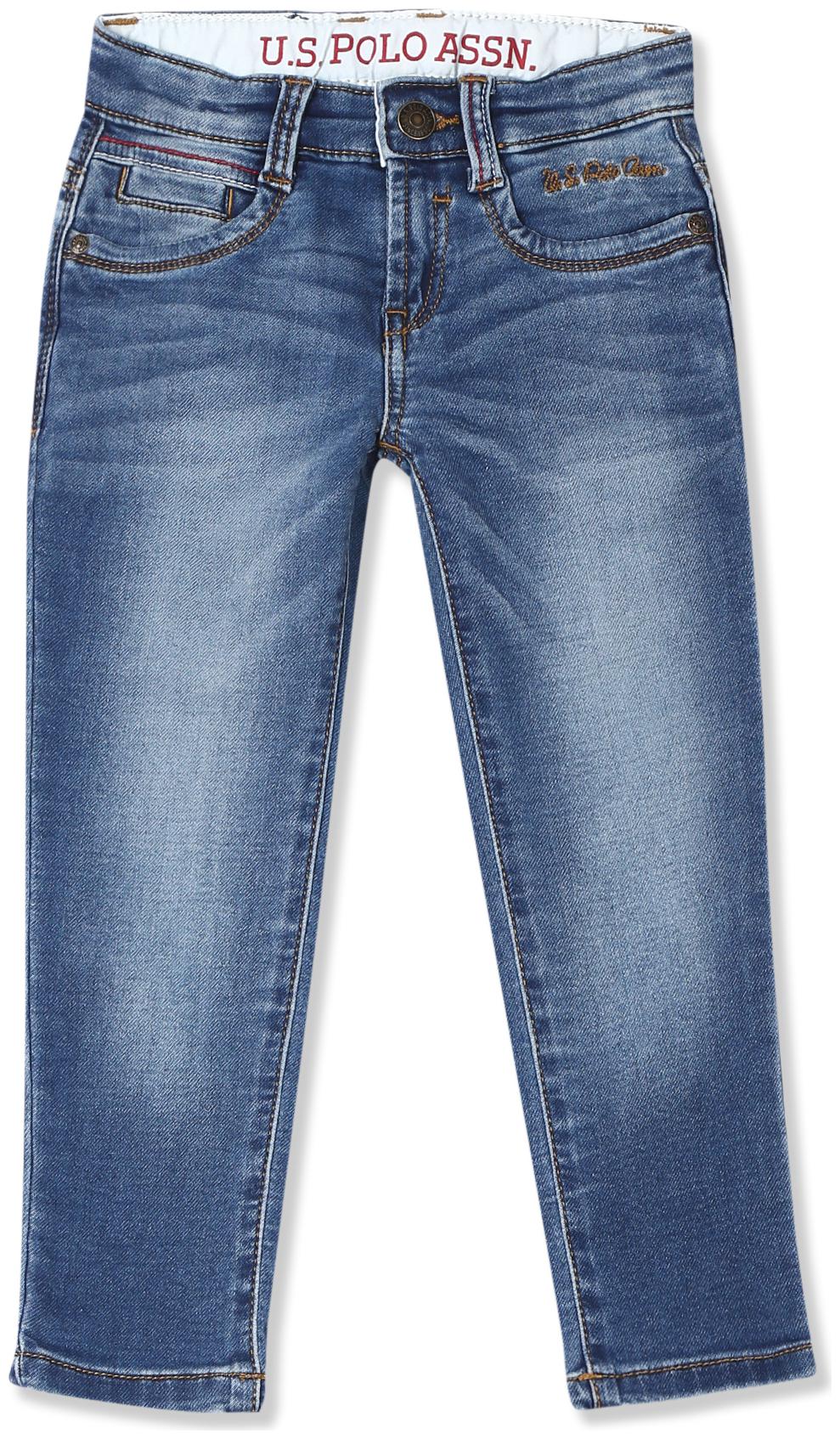 

U S Polo Assn Baby boy Cotton Solid Jeans - Blue