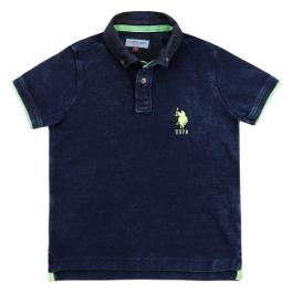 

U S Polo Assn Boy Cotton Solid T-shirt - Blue