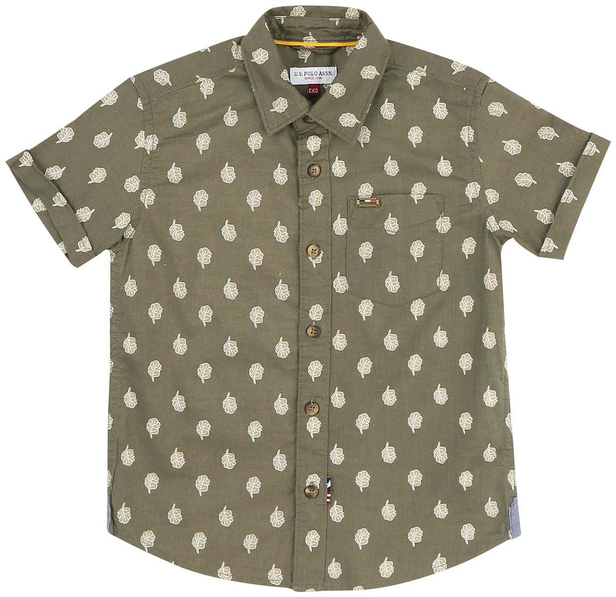 

U S Polo Assn Boy Cotton Printed Shirt Green