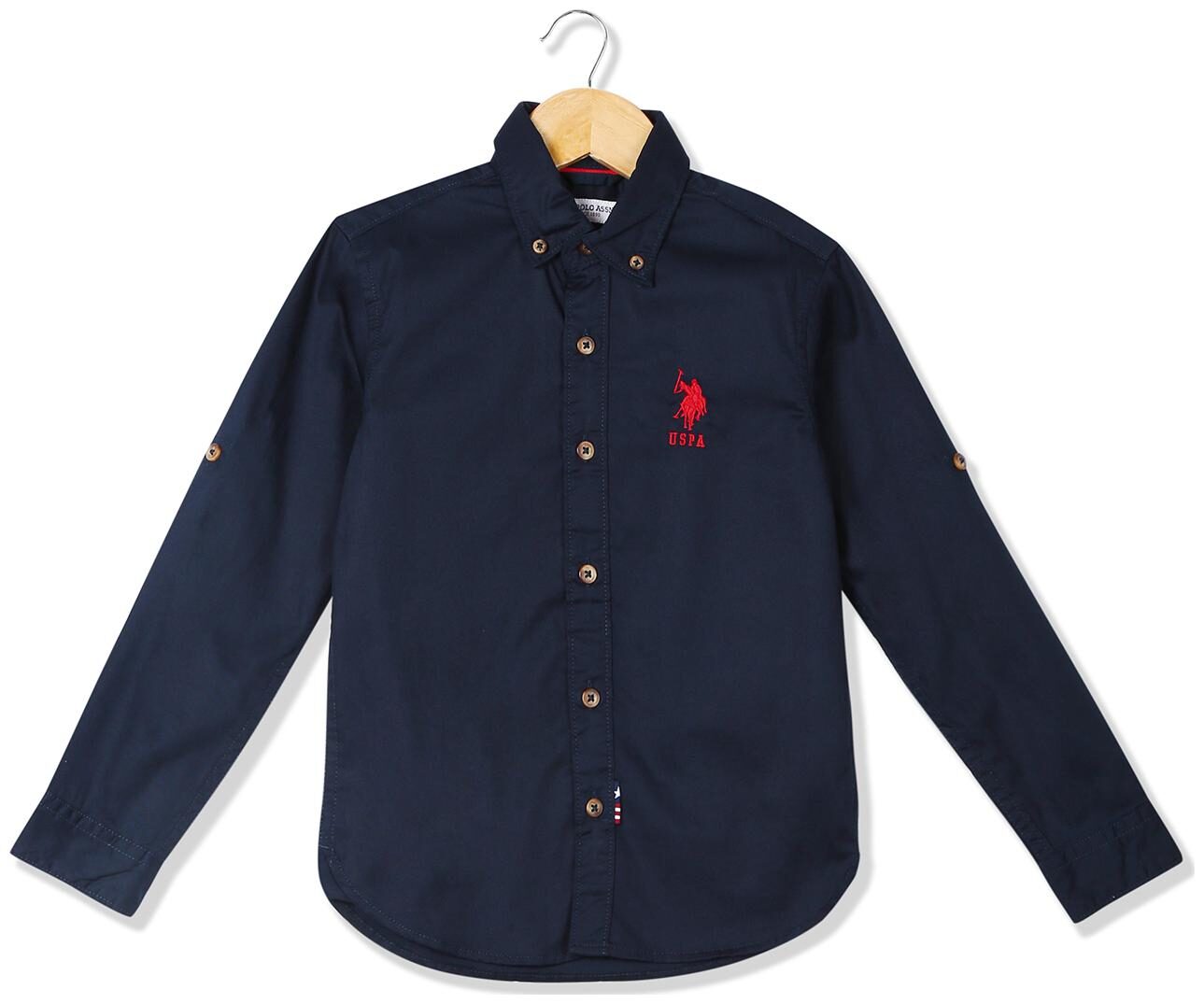 

U S Polo Assn Cotton Solid Shirt for Baby Boy - Blue