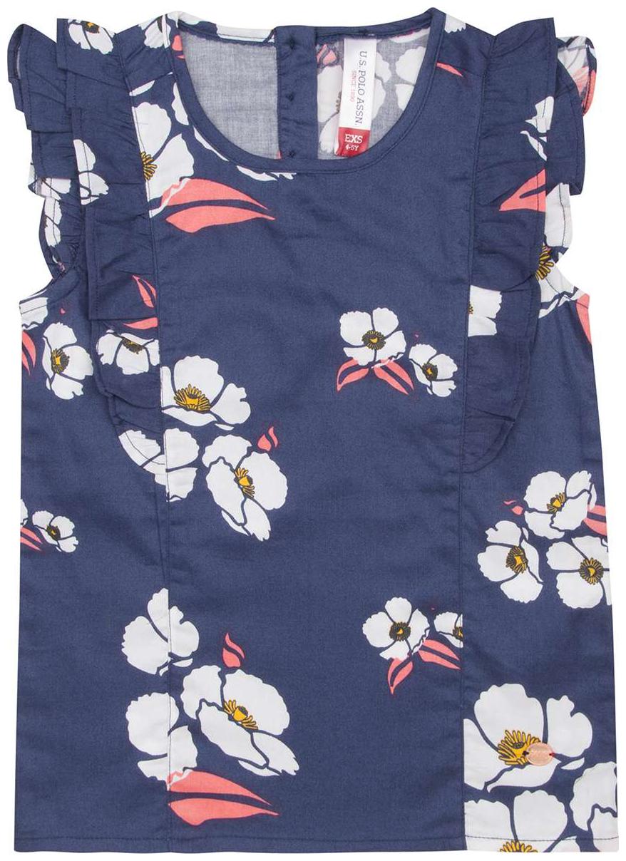 

U S Polo Assn Girl Cotton Printed Top - Blue