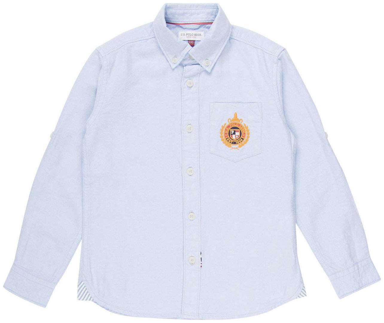 

U S Polo Assn Boy Cotton Solid Shirt Blue