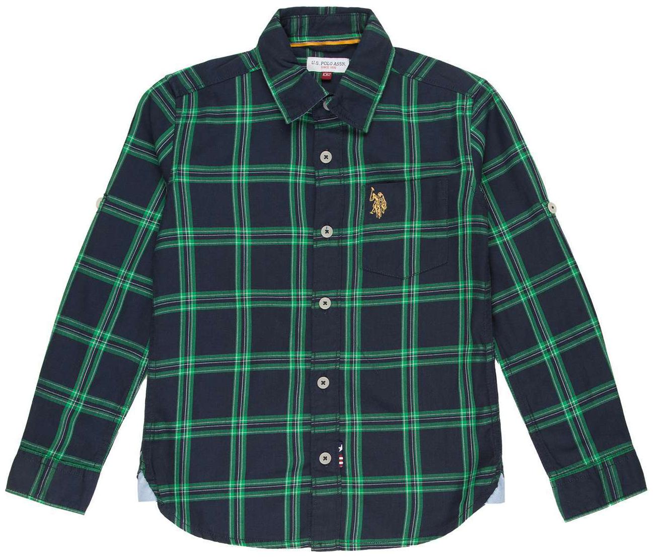 

U S Polo Assn Boy Cotton Checked Shirt Blue