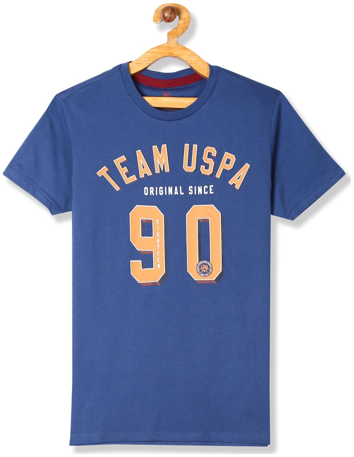 

U S Polo Assn Cotton Printed T shirt for Baby Boy - Blue