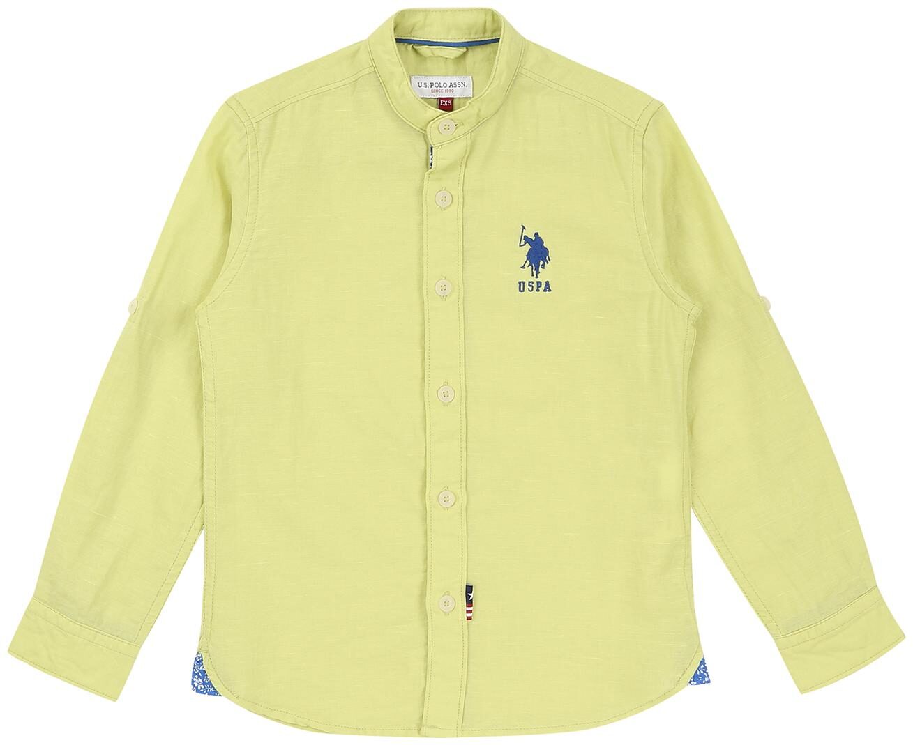 

U S Polo Assn Boy Cotton Solid Shirt Green