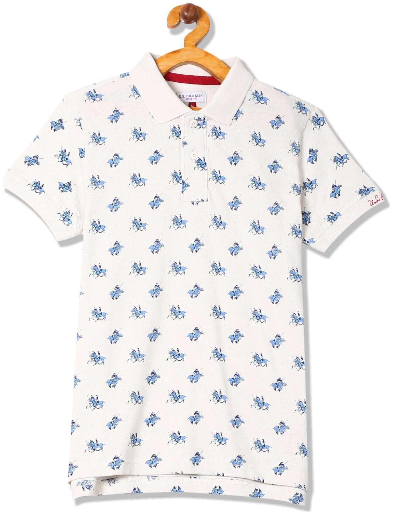 

U S Polo Assn Boy Cotton Printed T-shirt - White