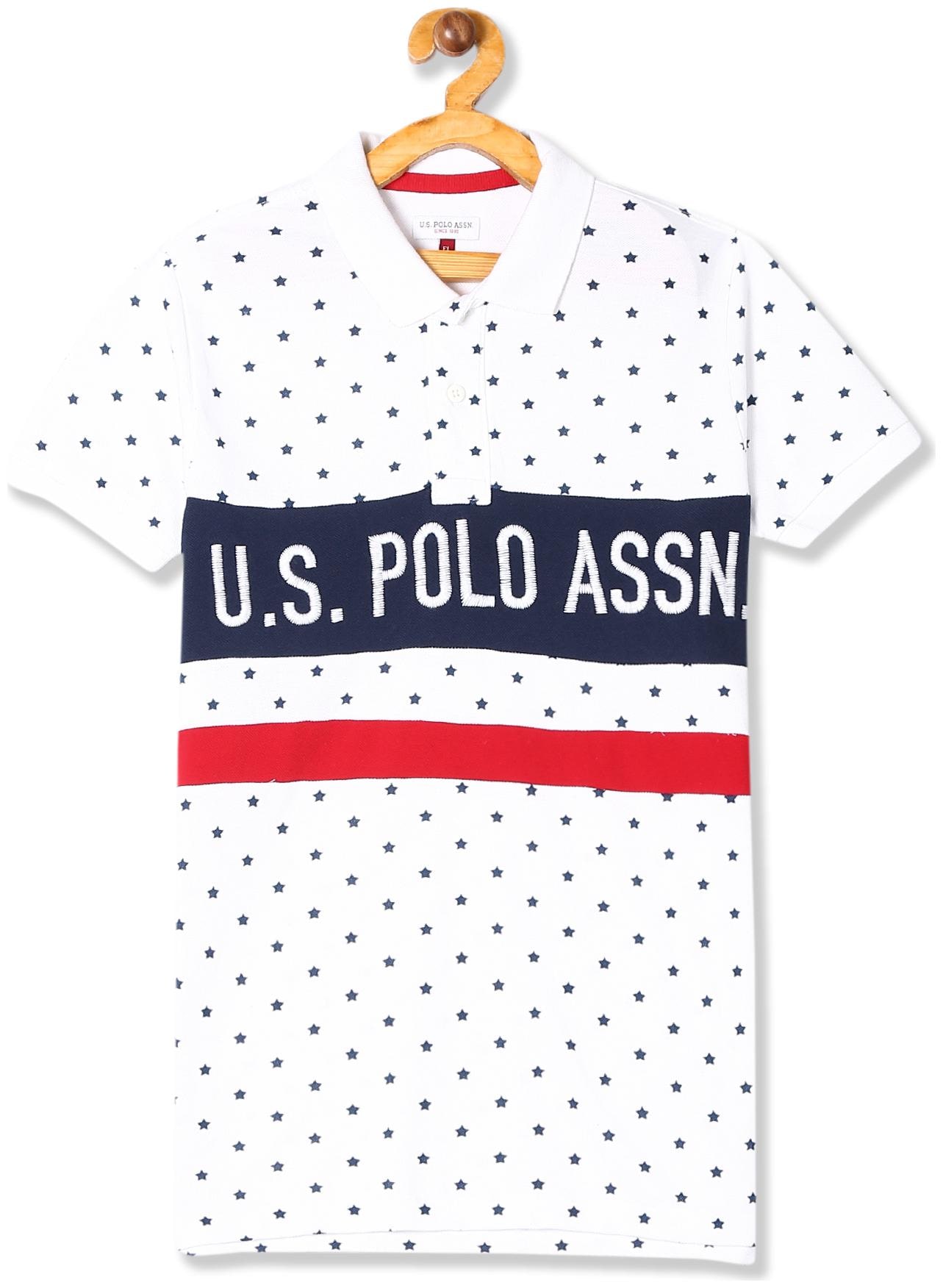 

U S Polo Assn Boy Cotton Printed T-shirt - White