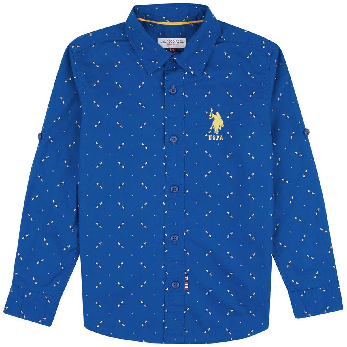 

U S Polo Assn Boy Cotton Printed Shirt Blue